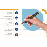 TPG Creations™ Heavyweight Ball Pen w/The Pencil Grip, Ballpoint Pen, Retractable, Med 0.7 mm, Black Ink, Black/Silver/Navy Barrel, 8/Carton (TPG65108) Case of 8