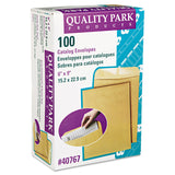 Quality Park™ Catalog Envelope, 28 lb Bond Weight Kraft, #1, Square Flap, Gummed Closure, 6 x 9, Brown Kraft, 100/Box (QUA40767) Box of 100