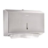 Alpine Industries Horizontal C-Fold/Multi-Fold Paper Towel Dispenser, 7.08 x 3.93 x 10.82, Brushed Nickel (ALHALP481S) Each