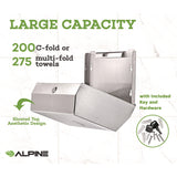 Alpine Industries Horizontal C-Fold/Multi-Fold Paper Towel Dispenser, 7.08 x 3.93 x 10.82, Brushed Nickel (ALHALP481S) Each