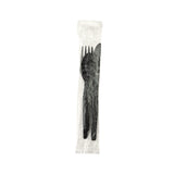 Dixie® Individually Wrapped Heavyweight Cutlery Set, Fork/Knife/Spoon, Plastic, Black, 250/Carton (DXECH56C7) Case of 250