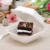 SOLO® Bare Eco-Forward Bagasse Hinged Lid Containers, 5.8 x 6.1 x 3.2, Ivory, Sugarcane, 400/Carton (SCCHC6SC) Case of 4