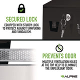 Alpine Industries Wall-Mounted Safe Cigarette Disposal Station Outdoor Ashtray, Stainless Steel, Black (ALHALP49001BLK) Each