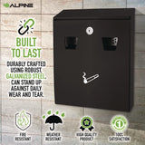 Alpine Industries Wall-Mounted Safe Cigarette Disposal Station Outdoor Ashtray, Stainless Steel, Black (ALHALP49001BLK) Each
