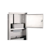 Alpine Industries Recessed Commercial Paper Towel Dispenser with 2 Gal Waste Receptacle, 28 x 4.3 x 14, Stainless Steel (ALHALP495) Each