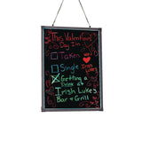 Alpine Industries LED Illuminated Hanging Message Writing Board, 23.6" x 31.5", Black Surface, Black Aluminum Frame (ALHALP49504) Each