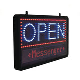 Alpine Industries LED Programmable Message Board Open Sign, 22 x 13, Black Frame, Blue/Red Graphics (ALHALP49710) Each