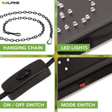 Alpine Industries LED Rectangular TACO Sign, 19 x 10, Black Frame, Green/Red/Yellow Graphics (ALHALP49711) Each