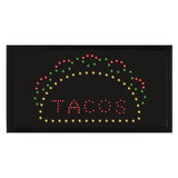 Alpine Industries LED Rectangular TACO Sign, 19 x 10, Black Frame, Green/Red/Yellow Graphics (ALHALP49711) Each