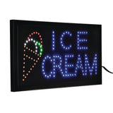 Alpine Industries LED Rectangular Ice Cream Sign, 19 x 10, Black Frame, Blue/Green/Orange/Red/White Graphics (ALHALP49713) Each
