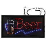 Alpine Industries LED Rectangular Beer Sign, 19 x 10, Black Frame, Blue/Green/Orange/Red/White Graphics (ALHALP49714) Each