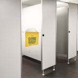 Alpine Industries Safety Hanging Sign with Multi-Lingual Closed for Cleaning Imprint, 30.12 x 1.57 x 1.57, Yellow (ALHALP498HAN) Each