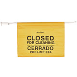 Alpine Industries Safety Hanging Sign with Multi-Lingual Closed for Cleaning Imprint, 30.12 x 1.57 x 1.57, Yellow (ALHALP498HAN) Each