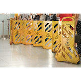 Alpine Industries Expandable Portable Fence Barrier Safety Barricade, Plastic, 1.97 x 153.54 x 39.76, Yellow (ALHALP499BAR) Each