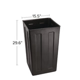 Alpine Industries 40 Gallon Rigid Plastic Waterproof Square Trash Can Insert Liner for Indoor/Outdoor Trash Can, Plastic, Black (ALHALPA01) Each