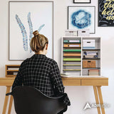 AdirOffice Wood Adjustable 16 Compartment Literature Organizer, 16 Sections, Letter Size, 20 x 11.8 x 21.4, White (ALHI50016WHI) Each