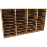 AdirOffice Wood Adjustable 36 Compartment Literature Organizer, 36 Sections, Letter Size, 39.3 x 11.8 x 23.9, Medium Oak (ALHI50036MEO) Each