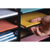 AdirOffice Wood Adjustable 24 Compartment Literature Organizer, 24 Sections, Letter Size, 39.3 x 11.8 x 16.3, Black (ALHI50024BLK) Each