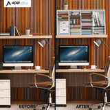 AdirOffice Wood Adjustable 36 Compartment Literature Organizer, 36 Sections, Letter Size, 39.3 x 11.8 x 23.9, White (ALHI50036WHI) Each