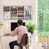 AdirOffice Wood Adjustable 36 Compartment Literature Organizer, 36 Sections, Letter Size, 39.3 x 11.8 x 23.9, White (ALHI50036WHI) Each