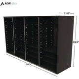 AdirOffice Wood Adjustable 36 Compartment Literature Organizer, 36 Sections, Letter Size, 39.3 x 11.8 x 23.9, Black (ALHI50036BLK) Each