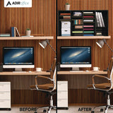 AdirOffice Wood Adjustable 36 Compartment Literature Organizer, 36 Sections, Letter Size, 39.3 x 11.8 x 23.9, Black (ALHI50036BLK) Each
