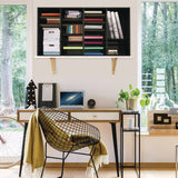 AdirOffice Wood Adjustable 36 Compartment Literature Organizer, 36 Sections, Letter Size, 39.3 x 11.8 x 23.9, Black (ALHI50036BLK) Each