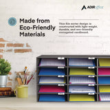 AdirOffice File Classroom Literature Organizer, 15 Sections, Letter Size, 32 x 13 x 17, Black (ALHI50115BLK) Each