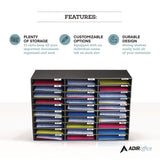 AdirOffice File Classroom Literature Organizer, 30 Sections, Letter Size, 32 x 13 x 21, Black (ALHI50130BLK) Each