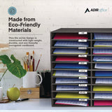 AdirOffice File Classroom Literature Organizer, 30 Sections, Letter Size, 32 x 13 x 21, Black (ALHI50130BLK) Each