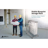 AdirOffice Blueprint Storage Cabinet Rolling Stand, Assorted Document Sizes Accommodated, 27" x 28.5" to 46.5" x 46" to 66", Gray (ALHI613) Each