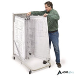 AdirOffice Blueprint Storage Cabinet Rolling Stand, Assorted Document Sizes Accommodated, 27" x 28.5" to 46.5" x 46" to 66", Gray (ALHI613) Each