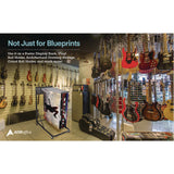 AdirOffice Blueprint Storage Cabinet Rolling Stand, Assorted Document Sizes Accomodated, 27" x 28.5" to 46.5" x 46" to 66", Blue (ALHI613BLU) Each