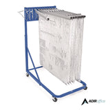 AdirOffice Blueprint Storage Cabinet Rolling Stand, Assorted Document Sizes Accomodated, 27" x 28.5" to 46.5" x 46" to 66", Blue (ALHI613BLU) Each