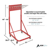 AdirOffice Blueprint Storage Cabinet Rolling Stand, Assorted Document Sizes Accomodated, 27" x 28.5" to 46.5" x 46" to 66", Red (ALHI613RED) Each