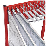 AdirOffice Blueprint Storage Cabinet Rolling Stand, Assorted Document Sizes Accomodated, 27" x 28.5" to 46.5" x 46" to 66", Red (ALHI613RED) Each