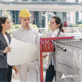 AdirOffice Blueprint Storage Cabinet Rolling Stand, Assorted Document Sizes Accomodated, 27" x 28.5" to 46.5" x 46" to 66", Red (ALHI613RED) Each