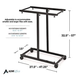 AdirOffice Blueprint Storage Cabinet Steel Vertical Plan Center, Assorted Document Sizes,15" x 27" to 47.25" x 32.5" to 57", Black (ALHI614BLK) Each