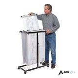AdirOffice Blueprint Storage Cabinet Steel Vertical Plan Center, Assorted Document Sizes,15" x 27" to 47.25" x 32.5" to 57", Black (ALHI614BLK) Each