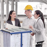 AdirOffice Blueprint Storage Cabinet Steel Vertical Plan Center, Assorted Document Sizes, 15" x 27" to 47.25" x 32.5" to 57", Blue (ALHI614BLU) Each