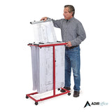 AdirOffice Blueprint Storage Cabinet Steel Vertical Plan Center, Assorted Document Sizes, 15" x 27" to 47.25" x 32.5" to 57", Red (ALHI614RED) Each