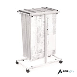 AdirOffice Blueprint Storage Cabinet Steel Vertical Plan Center, Assorted Document Sizes, 15" x 27" to 47.25" x 32.5" to 57", White (ALHI614WHI) Each