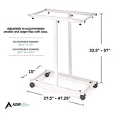 AdirOffice Blueprint Storage Cabinet Steel Vertical Plan Center, Assorted Document Sizes, 15" x 27" to 47.25" x 32.5" to 57", White (ALHI614WHI) Each