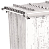AdirOffice Blueprint Storage Cabinet Steel Vertical Plan Center, Assorted Document Sizes, 15" x 27" to 47.25" x 32.5" to 57", White (ALHI614WHI) Each