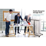AdirOffice Blueprint Storage Cabinet Steel Vertical Plan Center, Assorted Document Sizes,15" x 27" to 47.25" x 32.5" to 57", Black (ALHI614BLK) Each