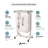 AdirOffice Expandable Blueprint Storage Cabinet Mobile Plan Center, Assorted Document Sizes, 20.5" x 28" to 46.5" x 50.75", Beige (ALHI615) Each