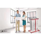 AdirOffice Blueprint Storage Cabinet Steel Vertical Plan Center, Assorted Document Sizes, 15" x 27" to 47.25" x 32.5" to 57", Red (ALHI614RED) Each