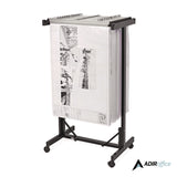 AdirOffice Expandable Blueprint Storage Cabinet Mobile Plan Center, Assorted Document Sizes, 20.5" x 28" to 46.5" x 50.75", Black (ALHI615BLK) Each