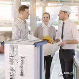 AdirOffice Expandable Blueprint Storage Cabinet Mobile Plan Center, Assorted Document Sizes, 20.5" x 28" to 46.5" x 50.75", Blue (ALHI615BLU) Each