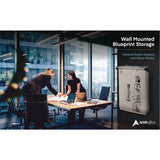 AdirOffice Drop Lift Blueprint Storage Wall Rack, Assorted Document Sizes Accommodated, 7.9" x 1.2" x 7.1", Black (ALHI616BLK) Each